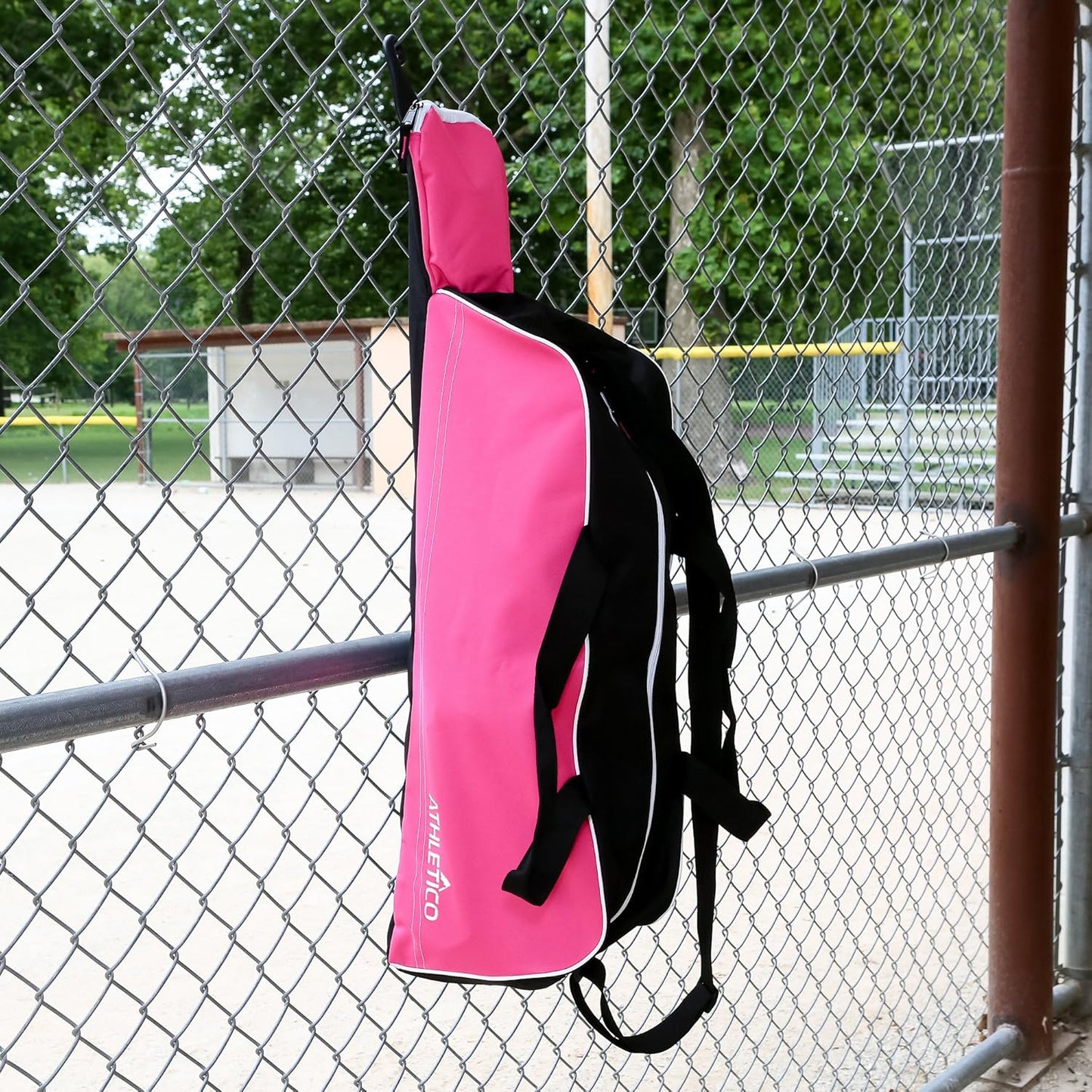 Baseball Tote Bag - Premium Carrying Solution for Baseball, T-Ball, and Softball Equipment for All Ages | Accommodates Bat, Helmet, Glove, and Shoes | Includes Fence Hook