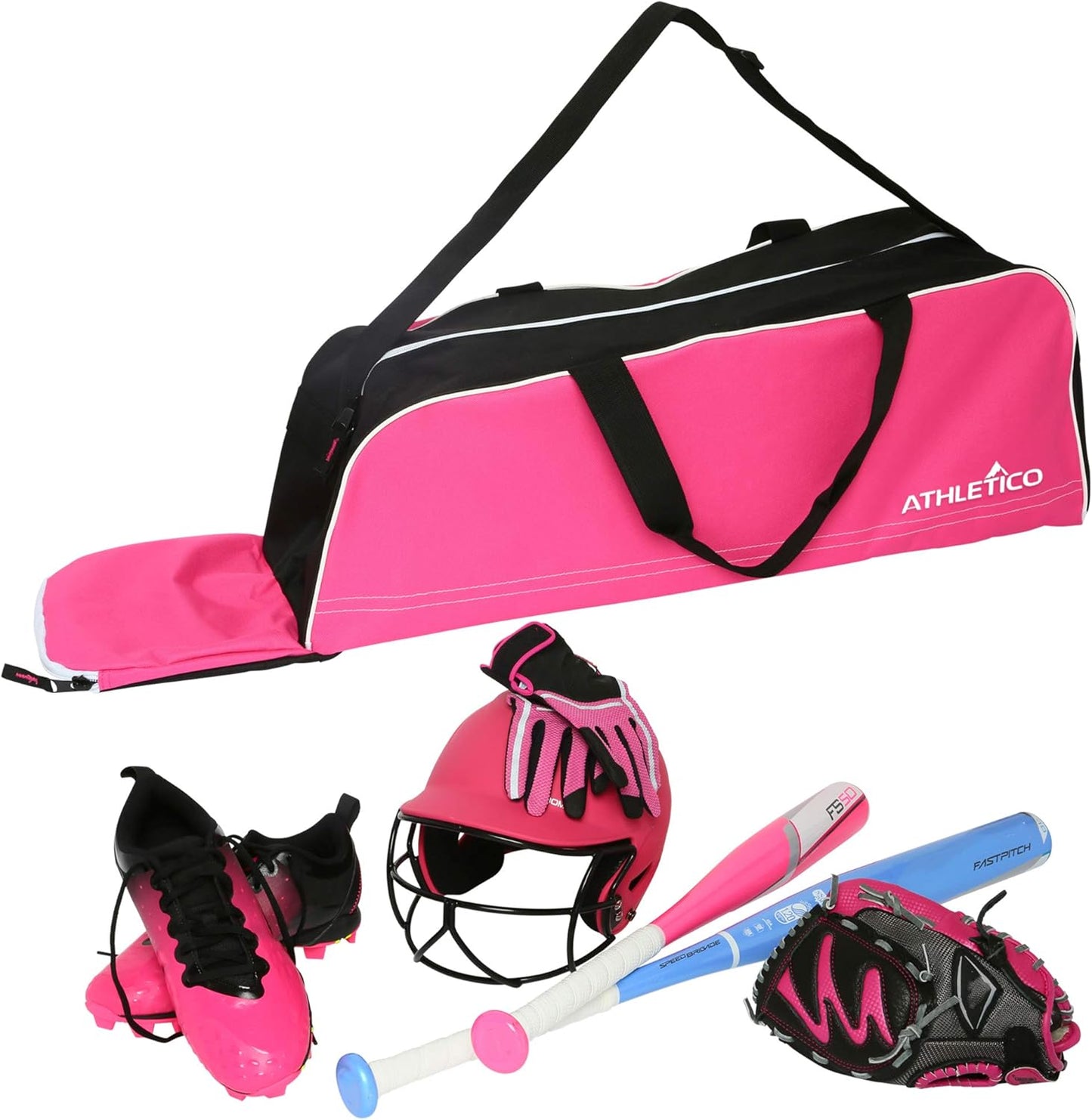 Baseball Tote Bag - Premium Carrying Solution for Baseball, T-Ball, and Softball Equipment for All Ages | Accommodates Bat, Helmet, Glove, and Shoes | Includes Fence Hook