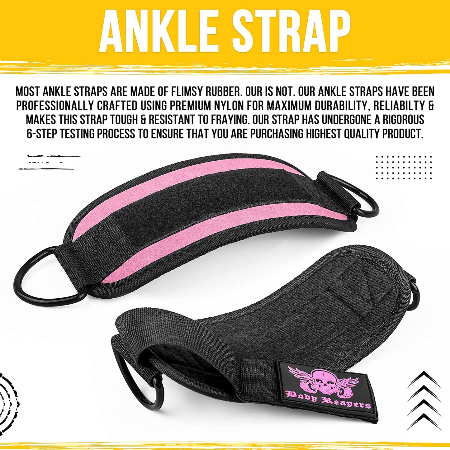 Adjustable Ankle Strap for Cable Machines - Durable Double D-Rings & Cushioned Design for Enhanced Comfort in Glute, Leg, and Lower Body Workouts