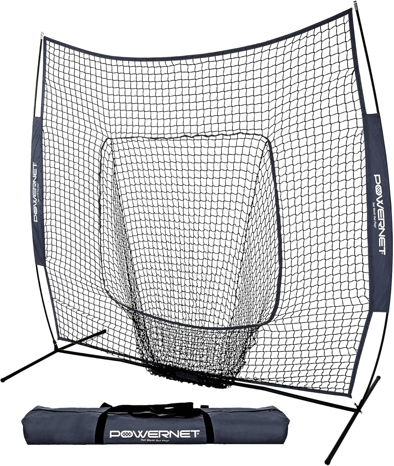 7X7 Baseball and Softball Practice Net with Accessories for Pitching, Batting, and Fielding Training