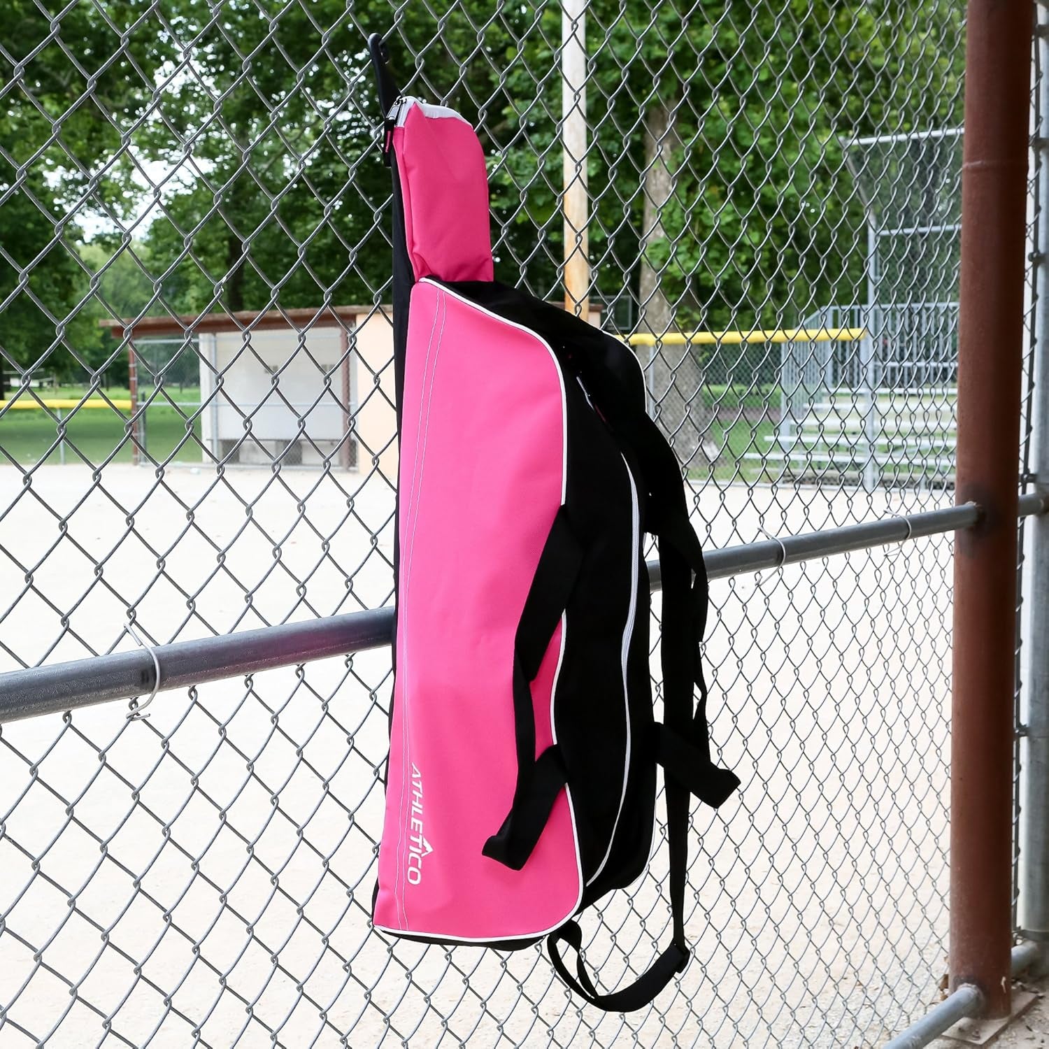 Baseball Tote Bag - Premium Carrying Solution for Baseball, T-Ball, and Softball Equipment for All Ages | Accommodates Bat, Helmet, Glove, and Shoes | Includes Fence Hook