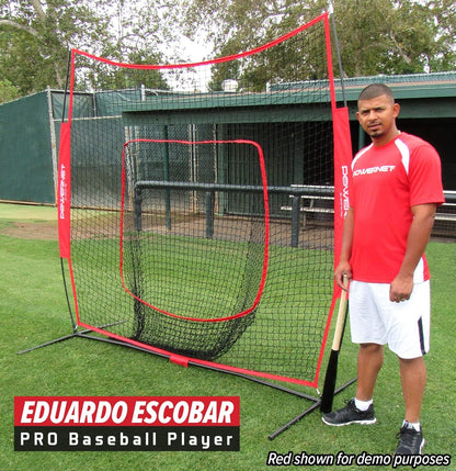 7X7 Baseball and Softball Practice Net with Accessories for Pitching, Batting, and Fielding Training