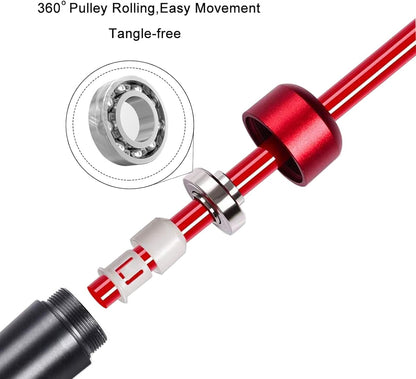 Weighted Jump Rope for Fitness - Adjustable PVC Rope with Ball Bearing Aluminum Handle for Crossfit, Boxing, and MMA Training